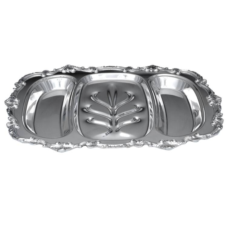 Chippendale (Silverplate, Hollowware) 18" 3 Pt Meat Platter with Well