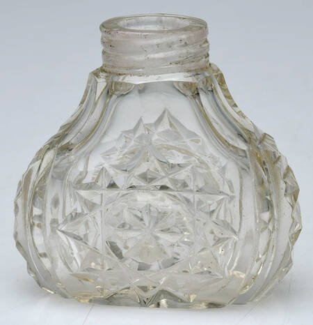 Sterling Hollowware Crystal Perfume Bottle No Crystal Stopper by W J Myatt & Co. Ltd