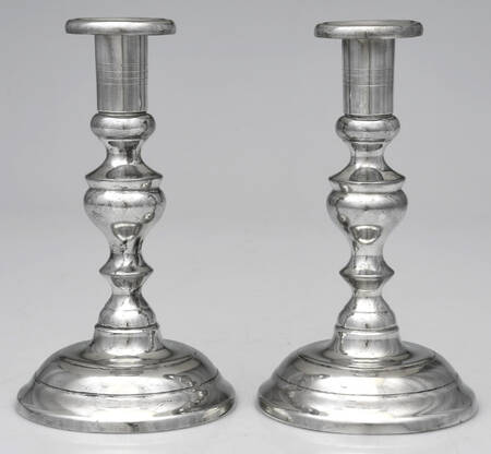 Pewter Candlesticks (Pewter, Hollowware) Pair of 7" Candlesticks