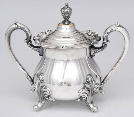 45 (Plain, Silverplate, Hollowware) Sugar Bowl & Lid by W & S Blackington Co
