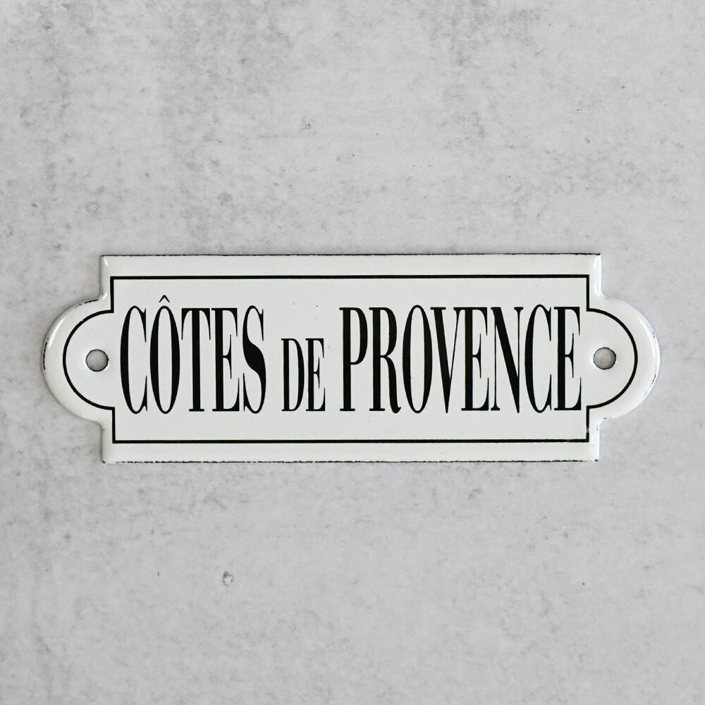 White Enamel "Cotes De Provence" Wine Label Ticket-1