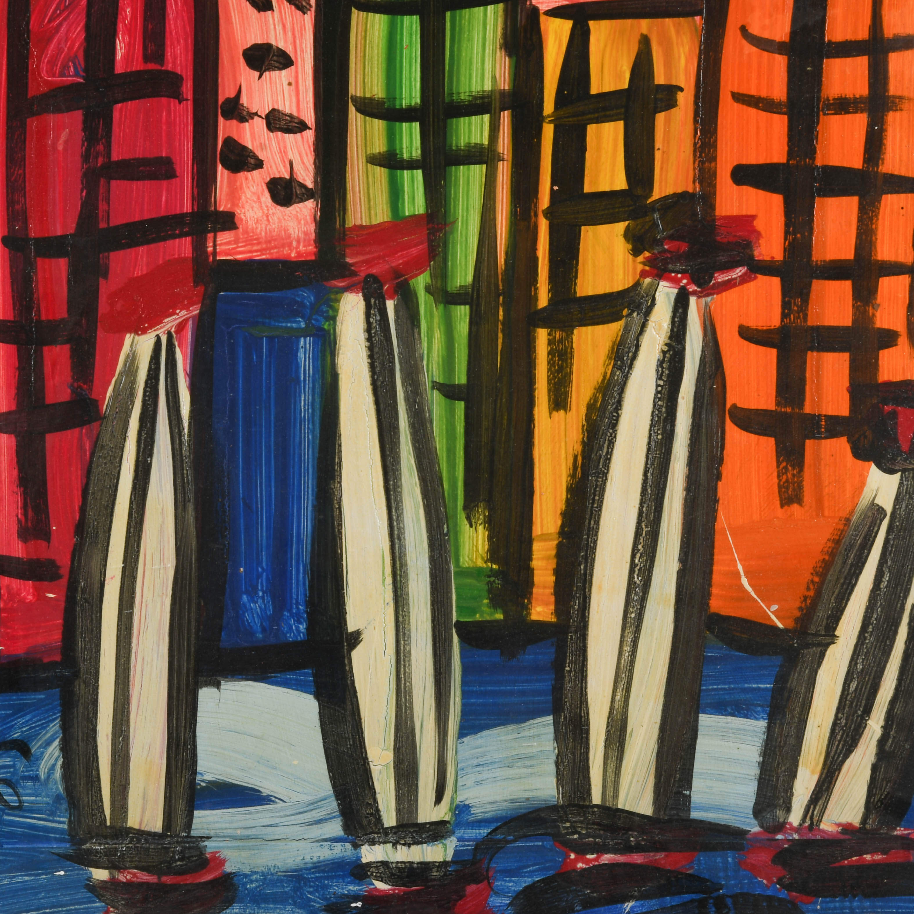 Signed Peter Keil "Boats, Buildings, and Brushstrokes" Mix Media-3