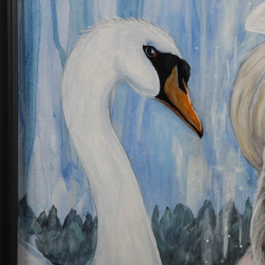 Framed Signed Eyes of the North Mixed Media on Board-4