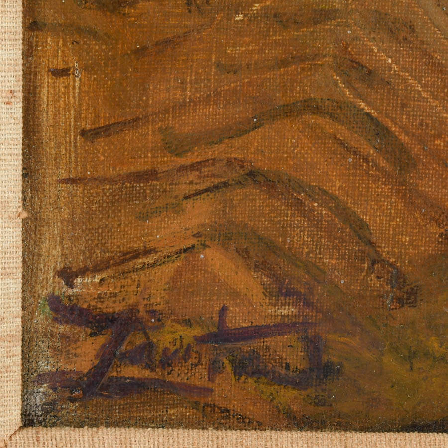 Framed Signed Gallery Visit Oil on Canvas-4