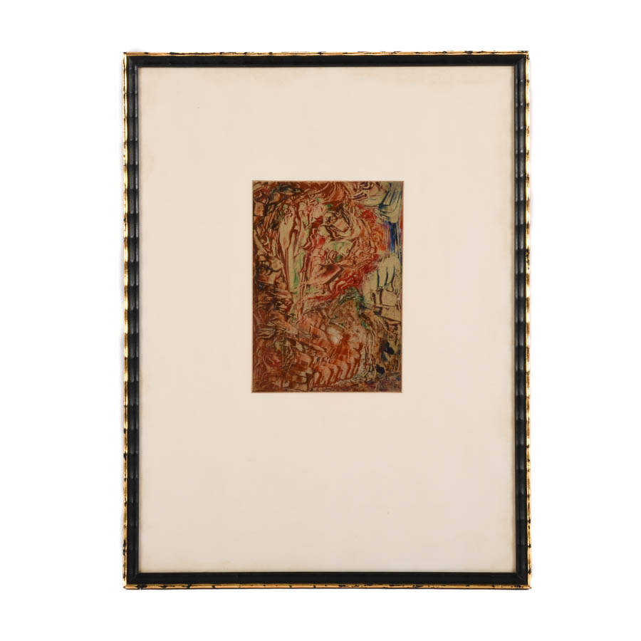 Framed J. Akston Untitled Enamel on Paper-1