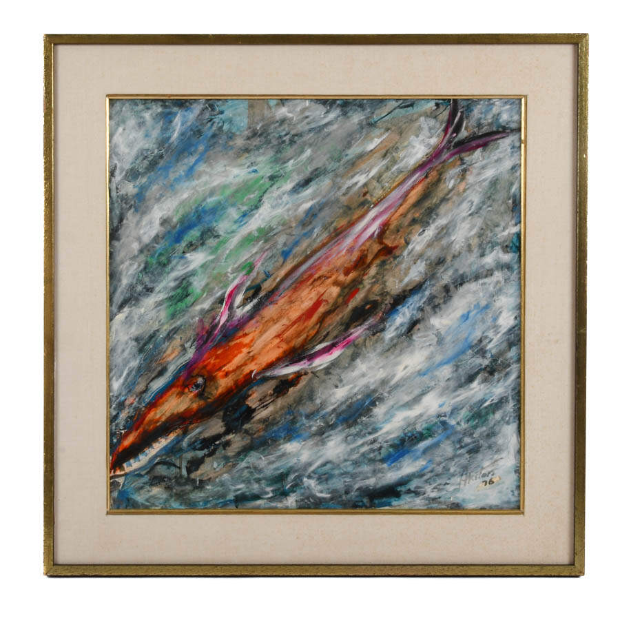 Framed J. Akston Untitled 1976 Artwork-1