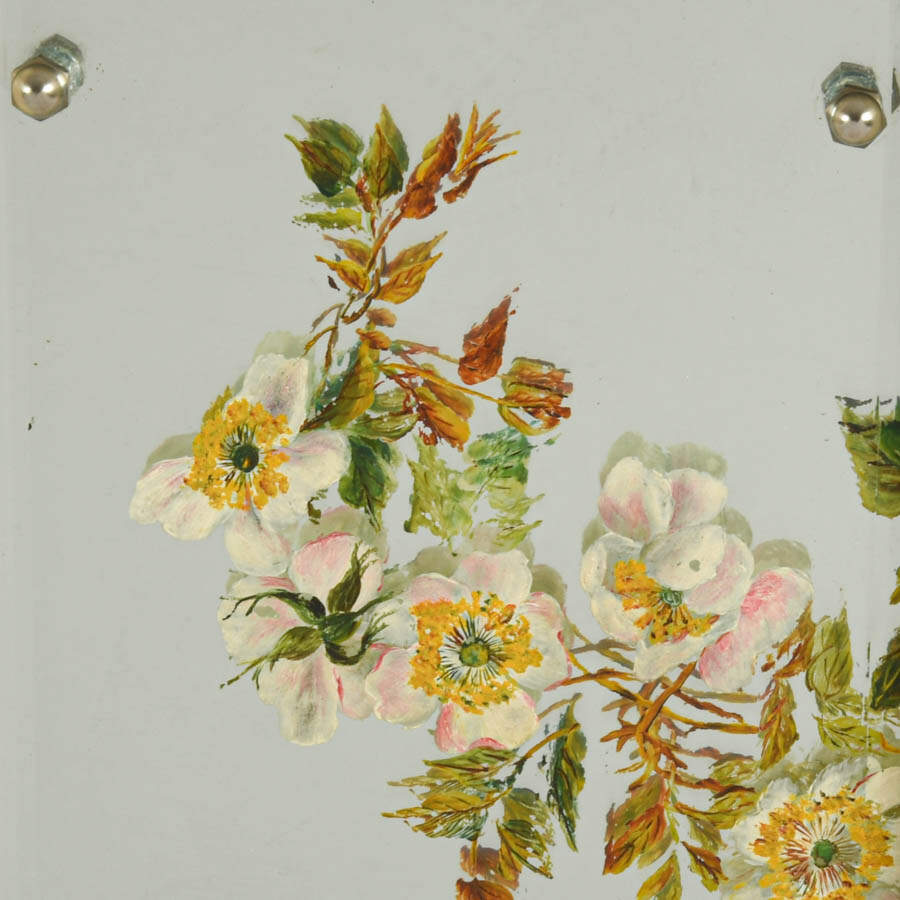 Pair of Hand-Painted Floral Art Mirrors-4