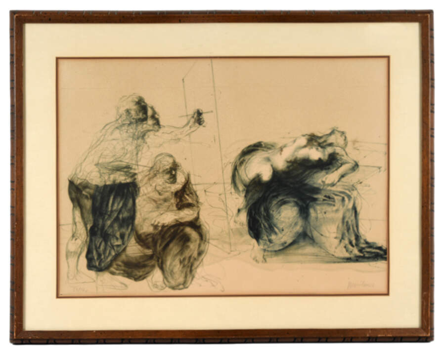 Signed Claude Weisbuch "L'atelier du peintre" Limited-Edition 53/160 Sketch-1