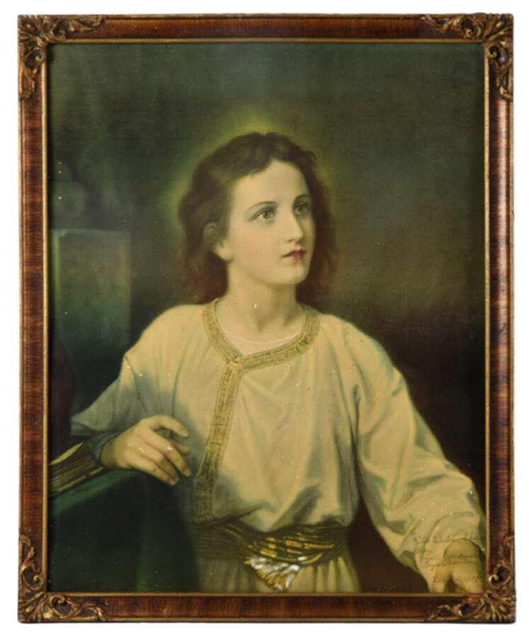 Framed Art Nouveau Print of Young Jesus-1