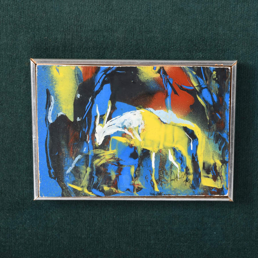 Framed J. Akston Untitled 1979 Enamel on Paper-2