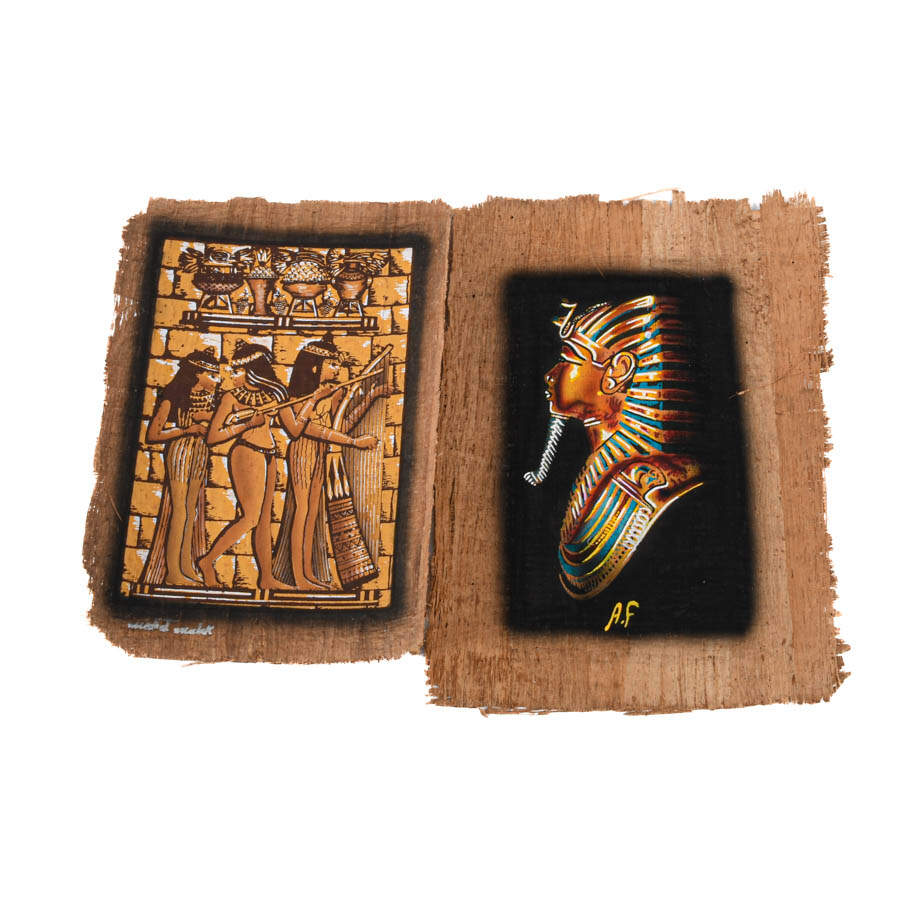 Set of Six Egyptian Papyrus Paintings: Ank and Tut-5
