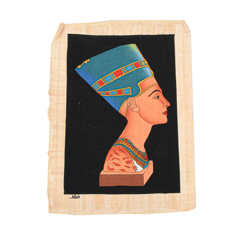 Set of 6 Egyptian Papyrus Paintings: Women of Power-6