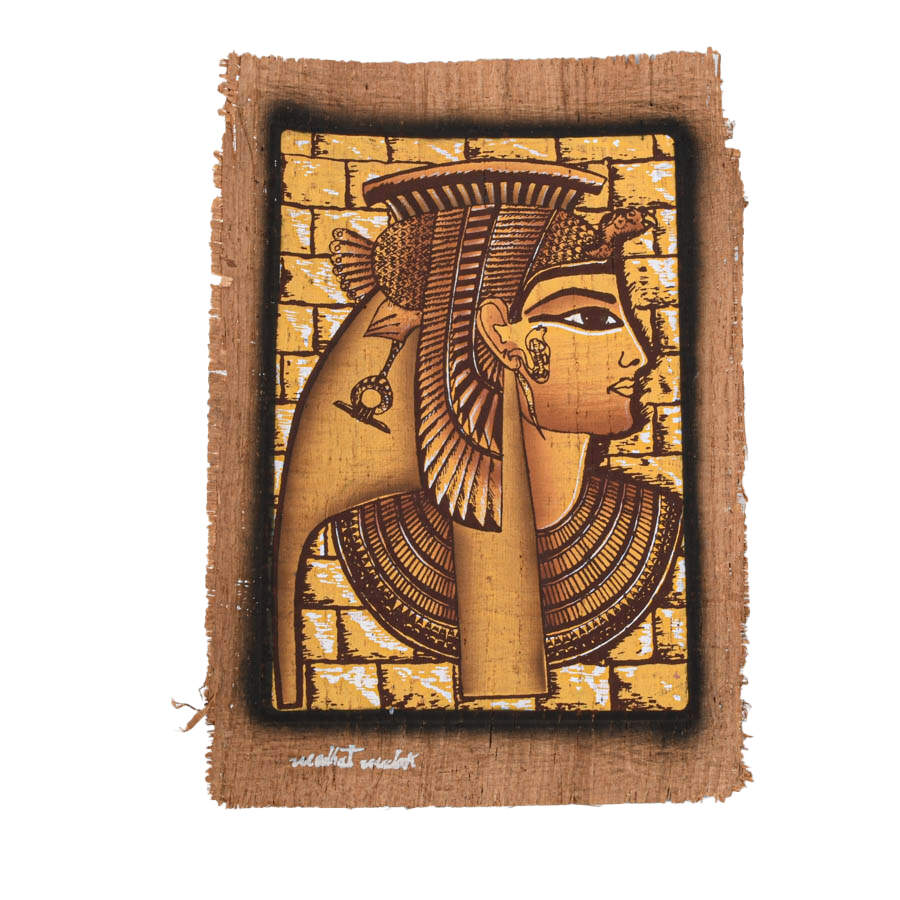 Set of 6 Egyptian Papyrus Paintings: Gods and Pharaohs-5