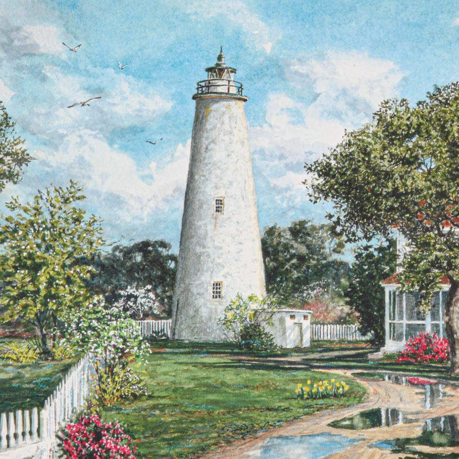 Signed William Mangum "Ocracoke Lighthouse" Artwork-2