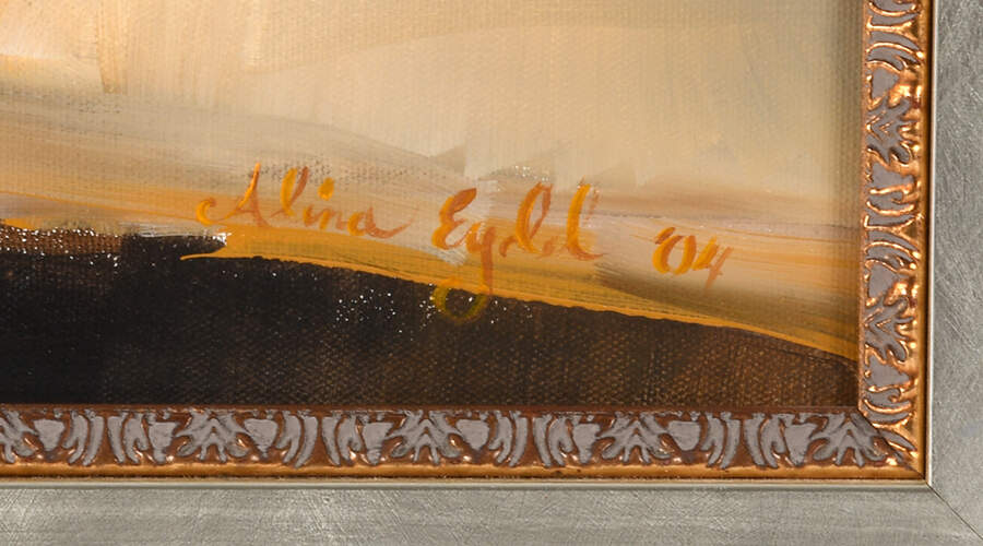 Framed Signed Alina Eydel "The Leaning Tower of Pisa" Mixed Media on Paper-6