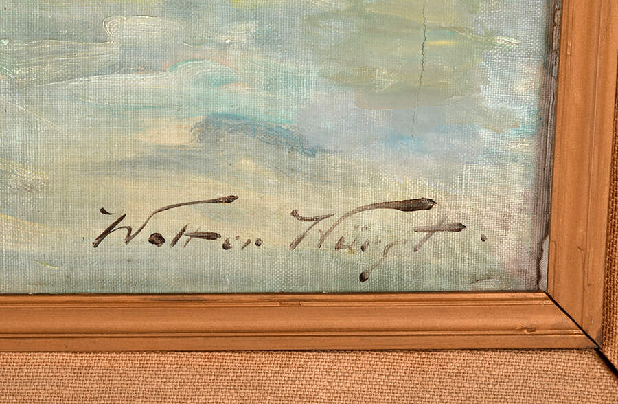 Framed Signed Walter Wurst Sail Before a Storm Oil on Canvas-7