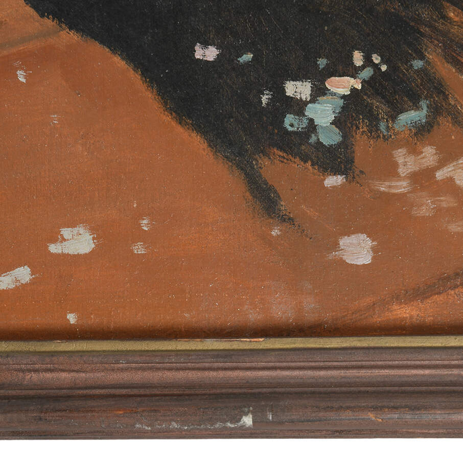Framed Signed "Forgotten Performance" Oil on Board-3