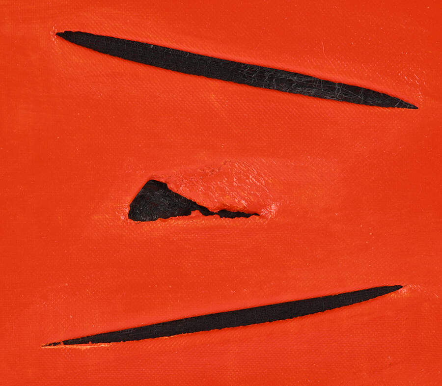 Framed Mixed Media on Canvas After Lucio Fontana-5