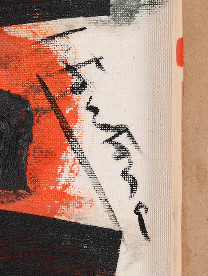 Framed Mixed Media on Canvas After Lucio Fontana-3