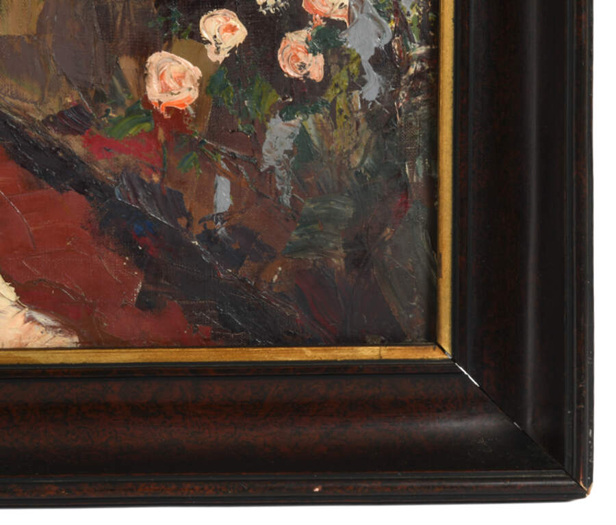 Framed Signed "A Coastal Conversation" Oil on Canvas-5