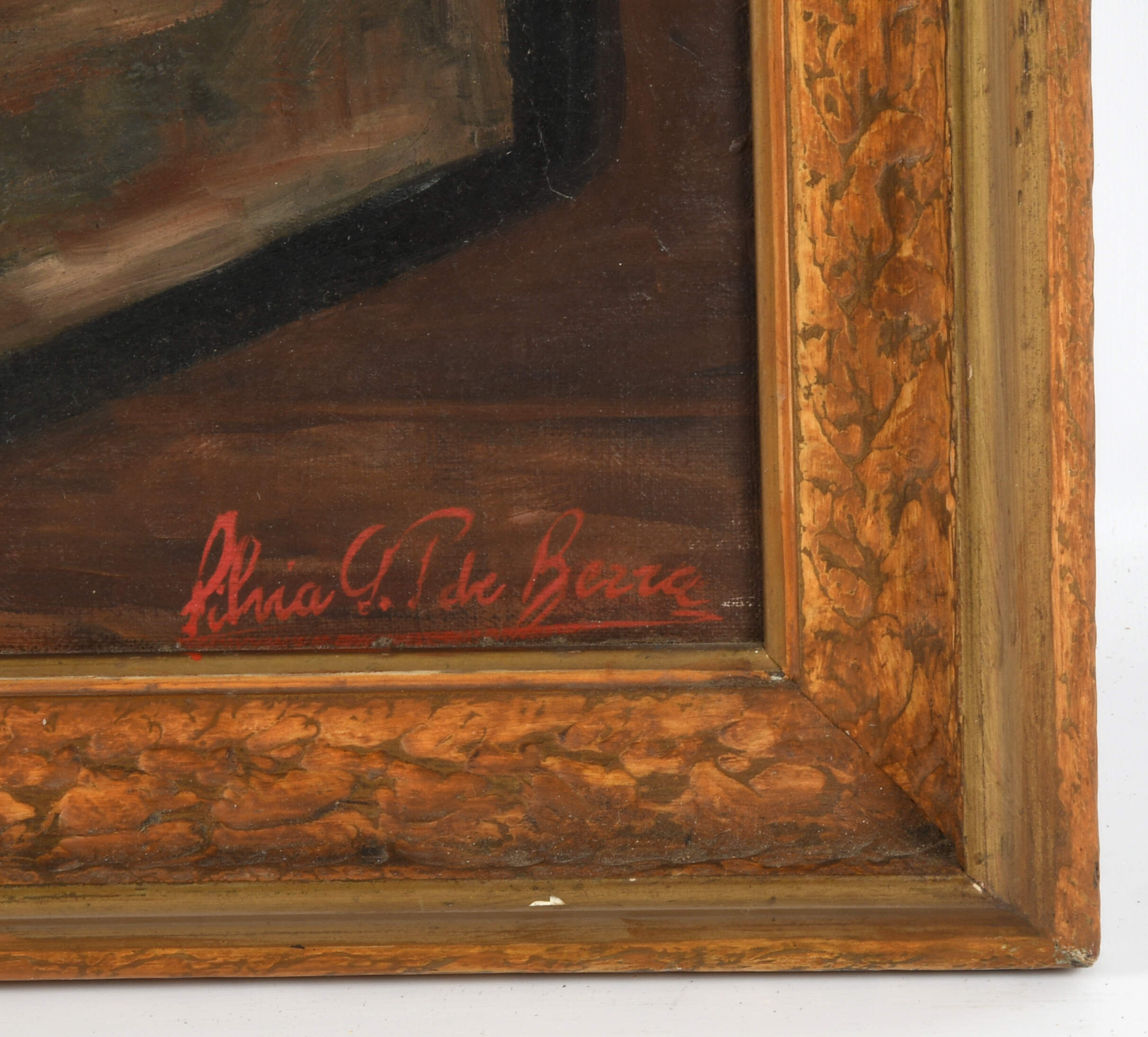 Framed Signed Shoe Shiner Oil Portrait on Canvas-4