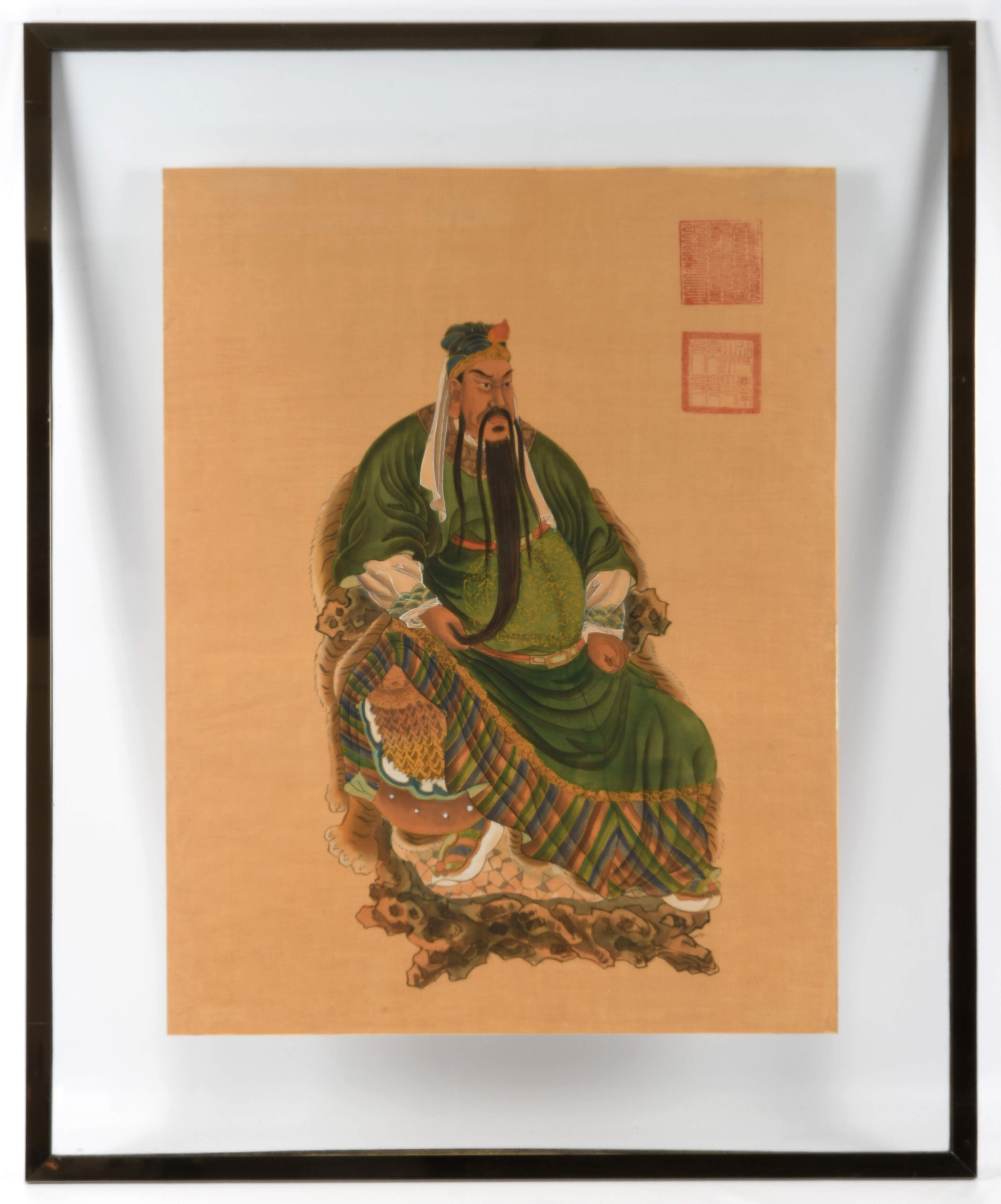 Framed Signed Asian Familial Portrait on Paper-1