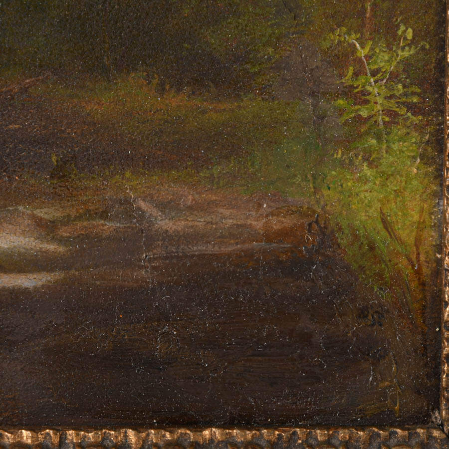 Framed Painting of a Man and Boy Fishing Landscape-4