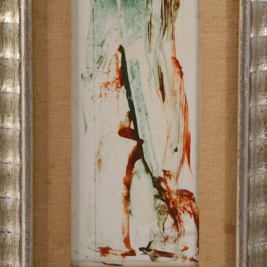 Framed J. Akston "Sage 1973" Enamel on Board Painting-3