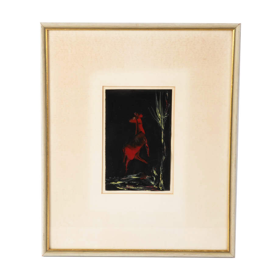 Framed J. Akston "Flight 1969" Enamel on Board-1