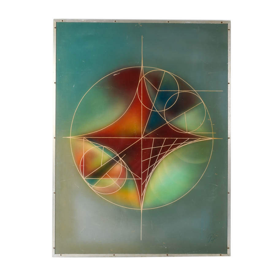 Framed Signed Armando Puyhol Celestial Geometry Artwork-1