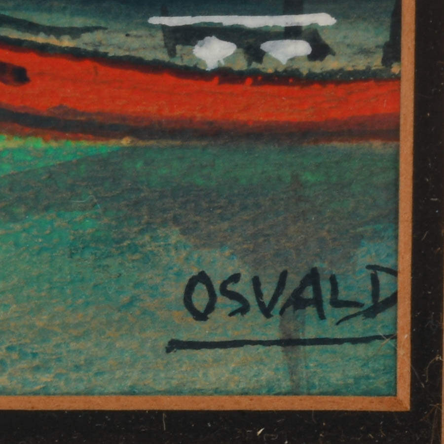 Framed Signed Osvaldo Gutierrez Golden Hour Skyline Artwork-5