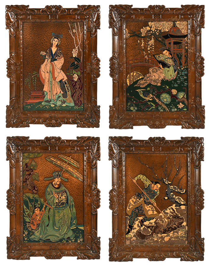 Set of Four Signed Robert Gilles Metal Artwork-1