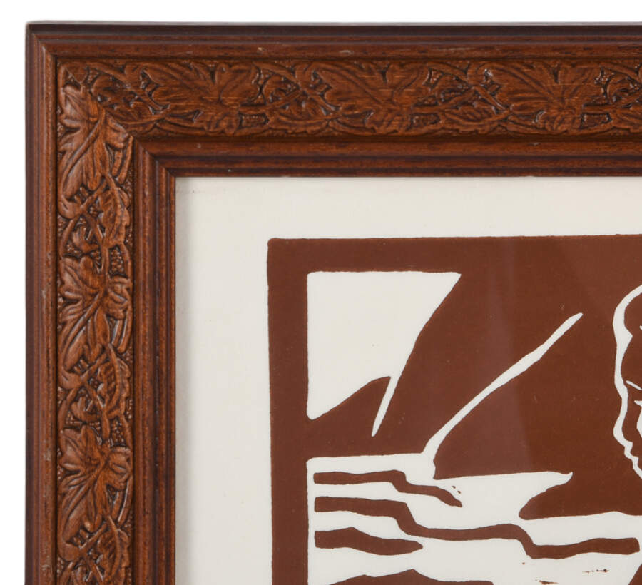 Framed Signed Douglas Po'oloa Tolentino "Kalawai" Woodblock Print-5