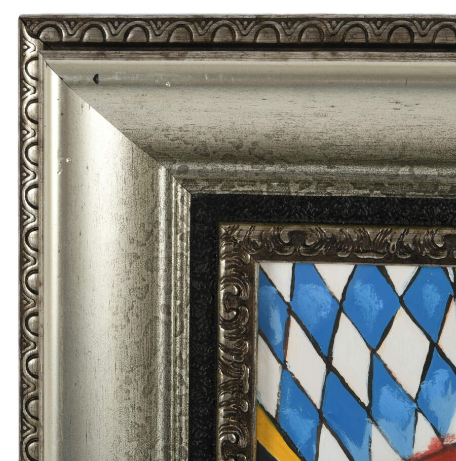 Framed "Jazz Geometry" Mixed Media on Board-5