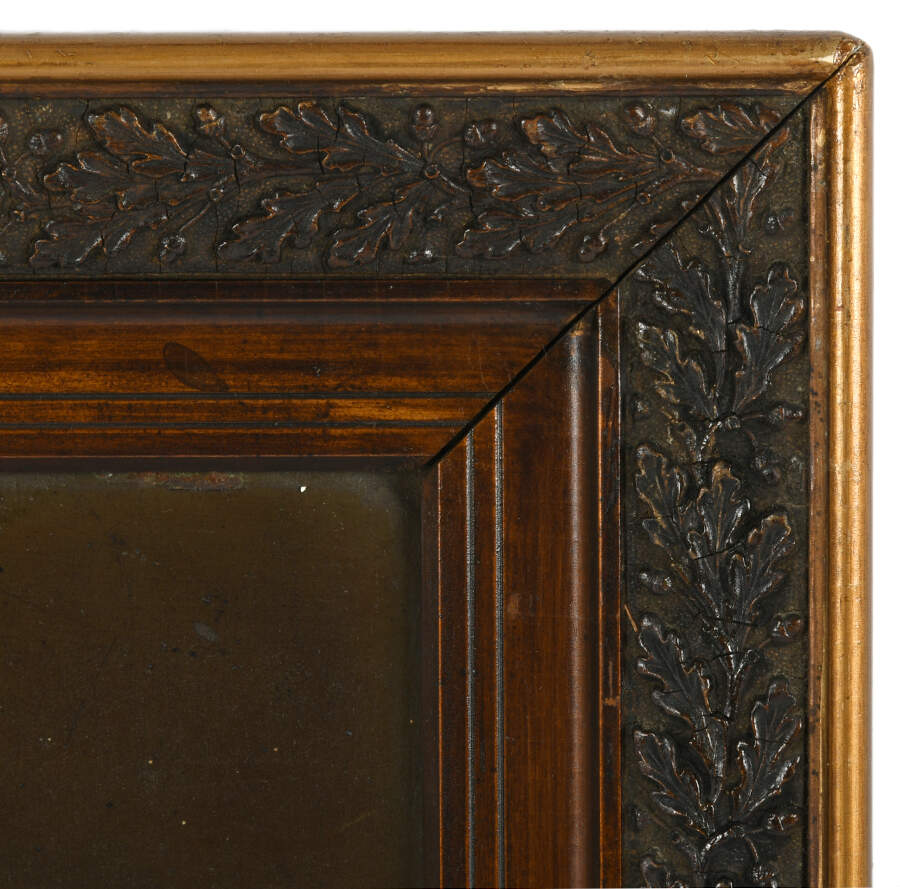 Framed "Wisdom Worn in Silence" Oil on Metal-6