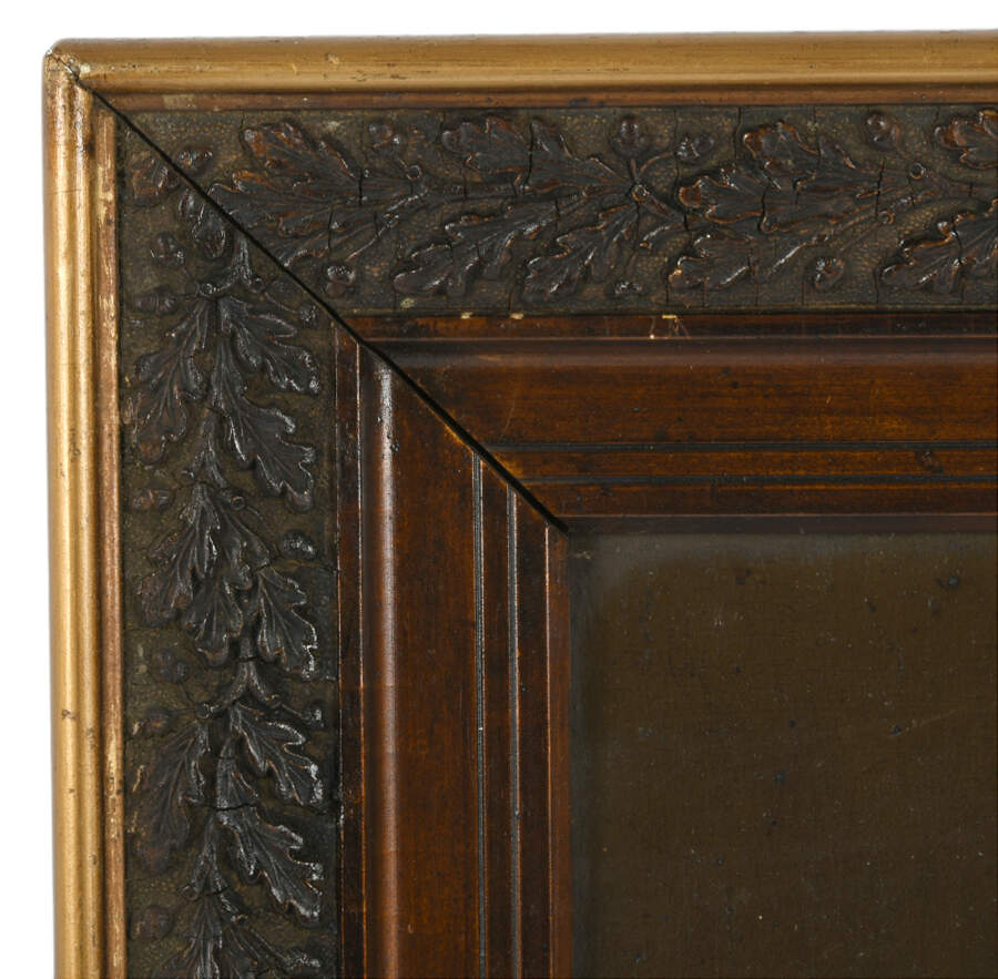 Framed "Wisdom Worn in Silence" Oil on Metal-5