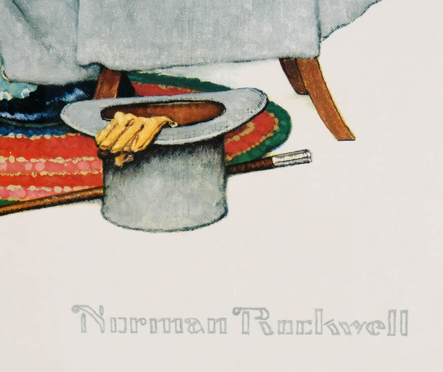 Signed Norman Rockwell "Four Ages of Love Winter" Lithograph-9