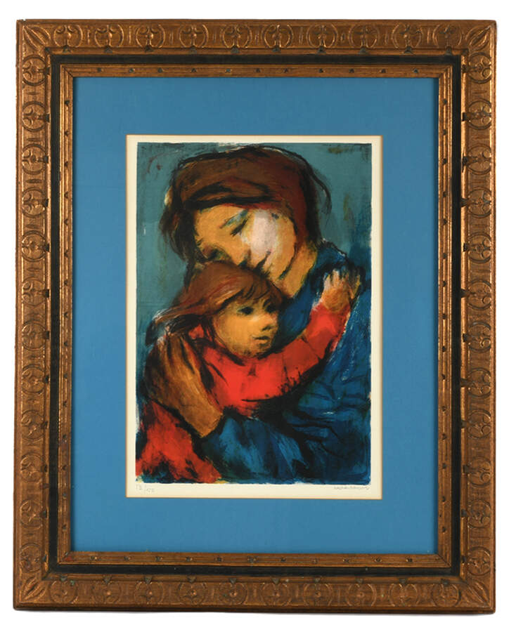Signed Arie Wachenhauser Mother and Child Limited-Edition 12/150 Lithograph-1