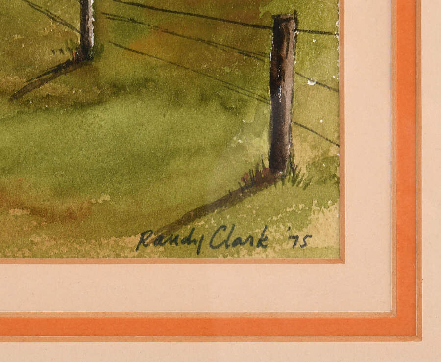Framed Signed Randy Clark Watercolor on Paper-3