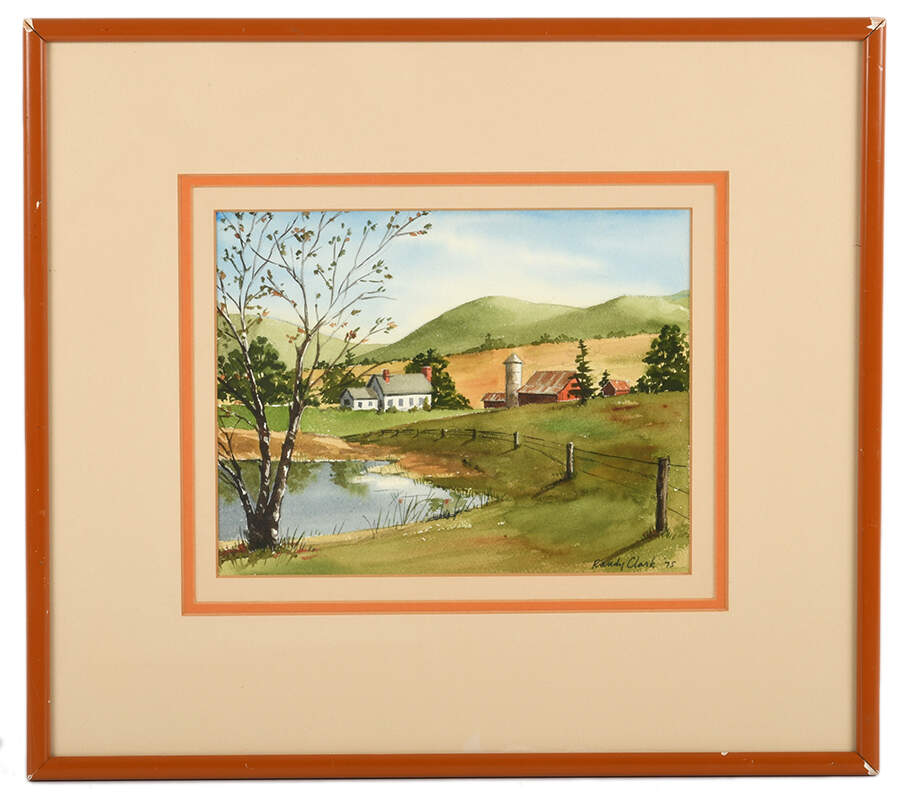 Framed Signed Randy Clark Watercolor on Paper-1