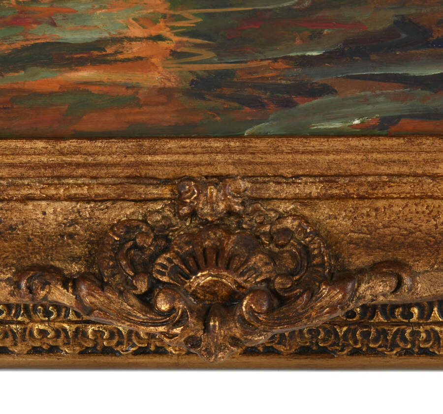 Framed Signed A. Marcovecchio Twilight Anchors Oil on Board-3