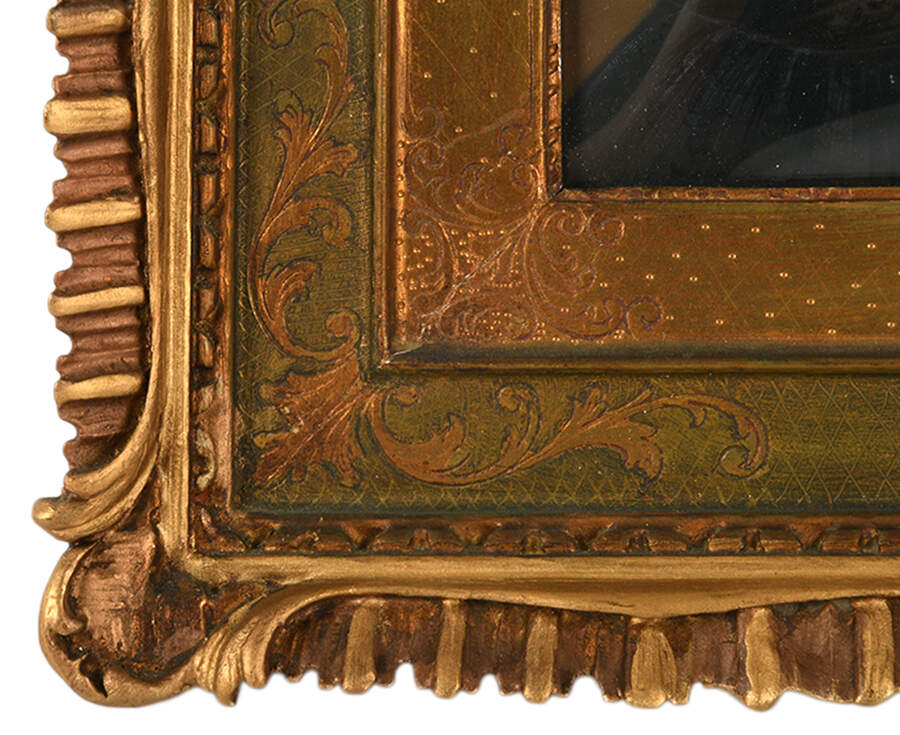 Pair of Gilt Portraits of Madame Rimsky Korsakov and Friend on Celluloid-6