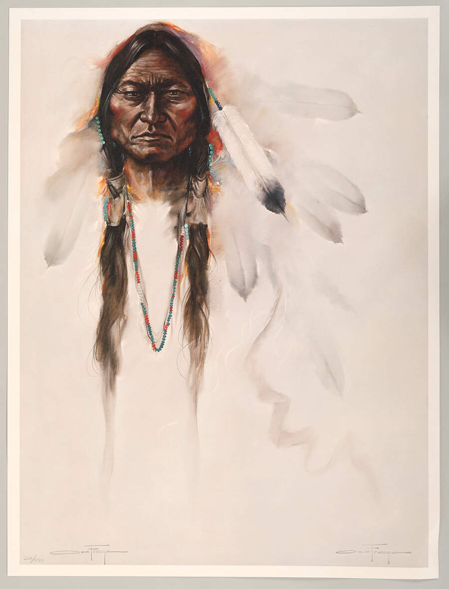 Signed Ozz Francia Limited-Edition 223/950 "Sitting Bull" Print-1