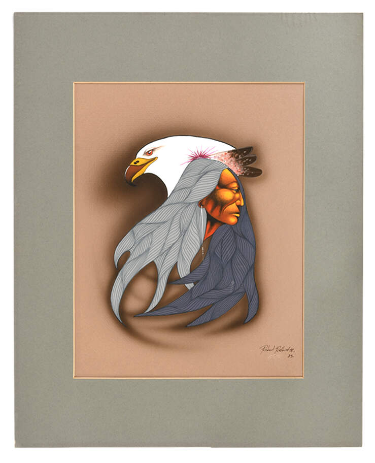 Signed Robert Redbird Jr. 1983 Painting on Board-1