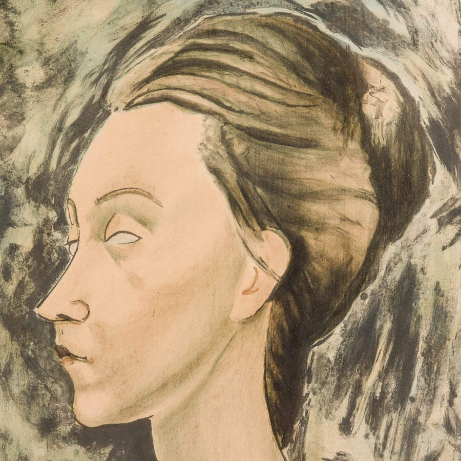Framed "Lunia Czechowska" Chromolithograph on Paper After Amedeo Modigliani-3