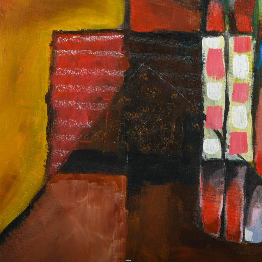 Abstract-Style Vase Oil on Canvas-4