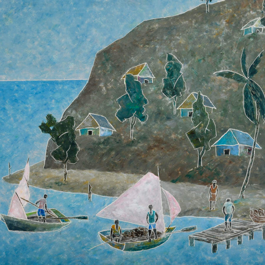 Framed Signed Journey from the Shore Paint on Board-3