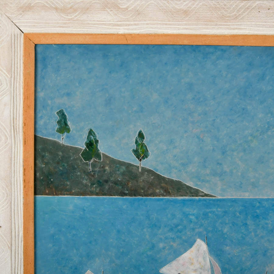 Framed Signed Journey from the Shore Paint on Board-2