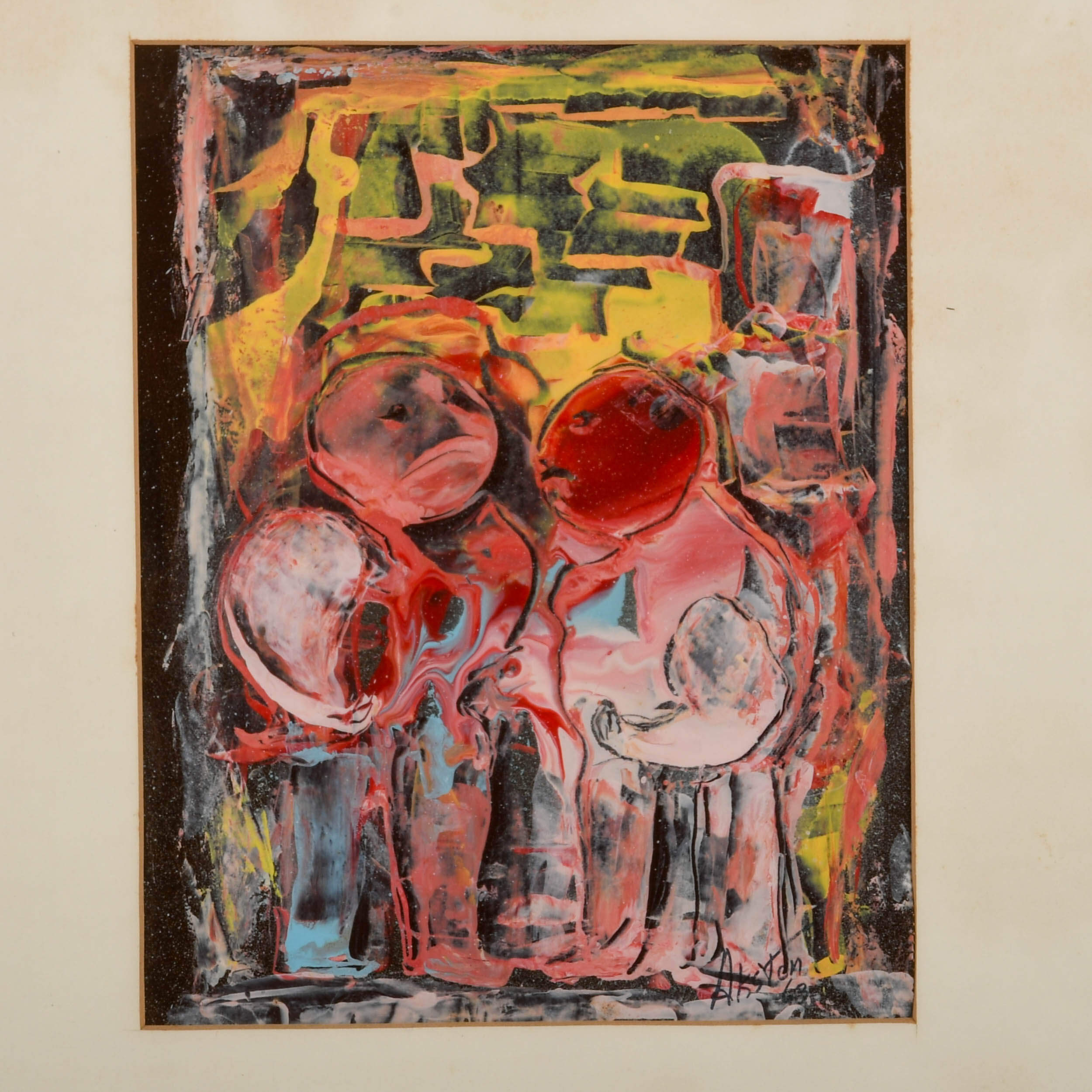 Framed Signed J. Akston "Untitled, 1963" Artwork-2