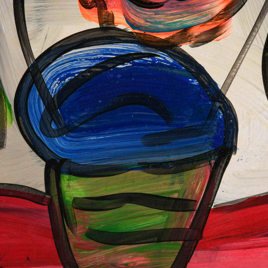 Signed Peter Keil "Pinwheels of Petals" Mix Media on Masonite-3